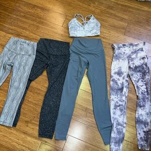 Lululemon 5 piece grey bundle size 4 sports bra, Aligns & Wunder Under EUC